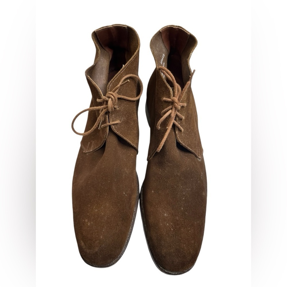 CROCKETT & JONES for Barneys New York CHUKKA BOOT LIGHT snuff SUEDE LEATHER SOLE